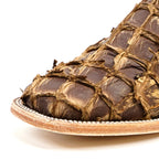 Connor Pirarucu Fish Boots - White Matte - Square Toe (PZ60)