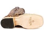 Connor Pirarucu Fish Boots - White Matte - Square Toe (PZ60)