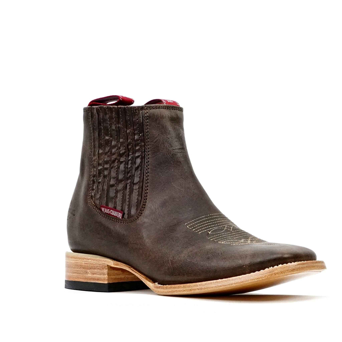 Cowboy Style Alamo Brown Ankle Boots - Square Toe (E1200) - Gomez Western Wear