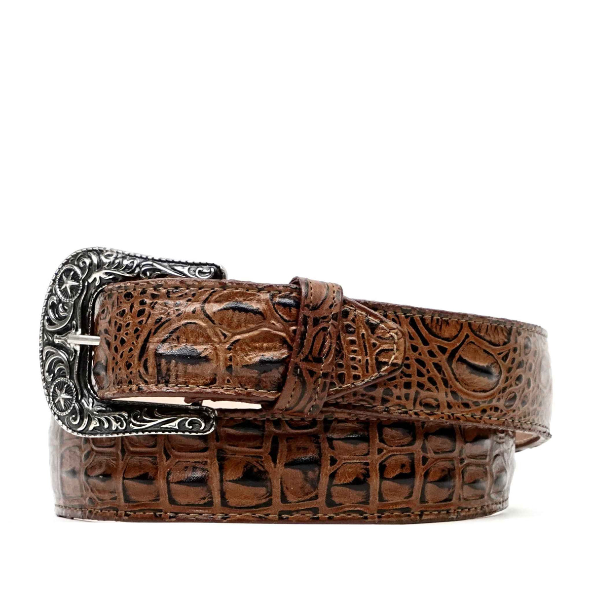 Crocodile Choco Belt - Embossed Leather (C-IMI) - Gomez Western Wear