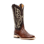 Crocodile Head Choco Boots - Embossed Leather - Square Toe (E427) - Gomez Western Wear