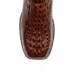 Crocodile Head Choco Boots - Embossed Leather - Square Toe (E427) - Gomez Western Wear