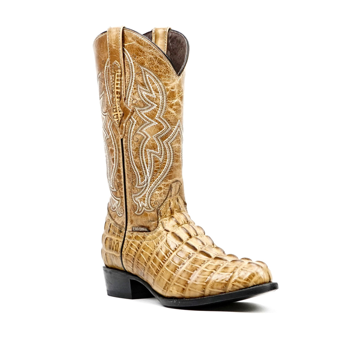 Crocodile Tail Orix Boots - Embossed Leather - Round Toe (E437) - Gomez Western Wear