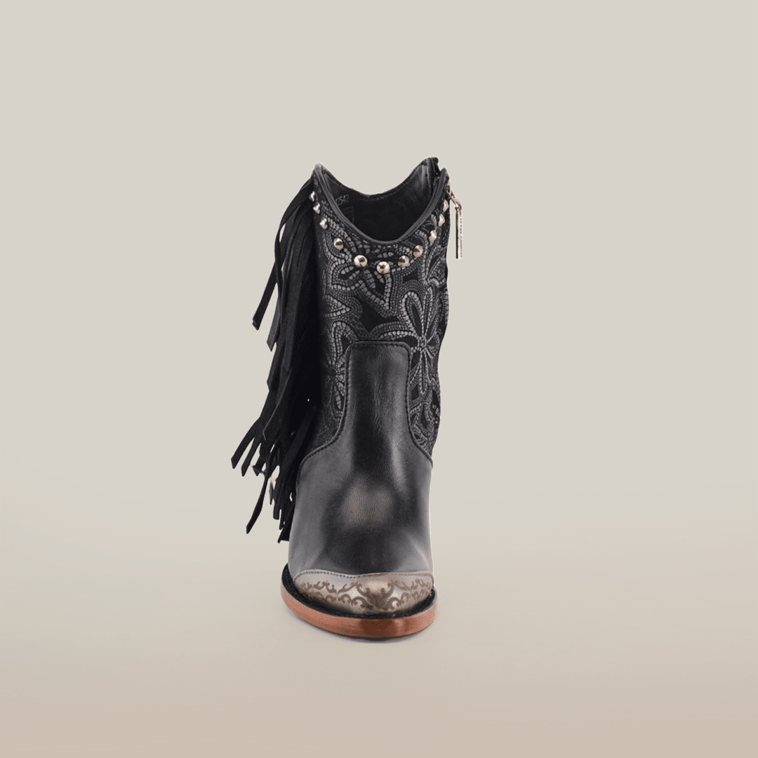 Dallas Fringe Bootie Black - J Toe - Gomez Western Wear