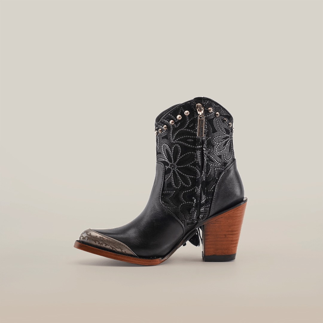 Dallas Fringe Bootie Black - J Toe - Gomez Western Wear