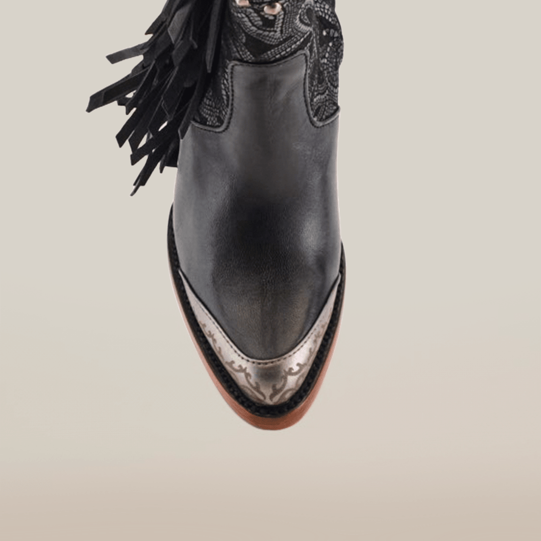 Dallas Fringe Bootie Black - J Toe - Gomez Western Wear