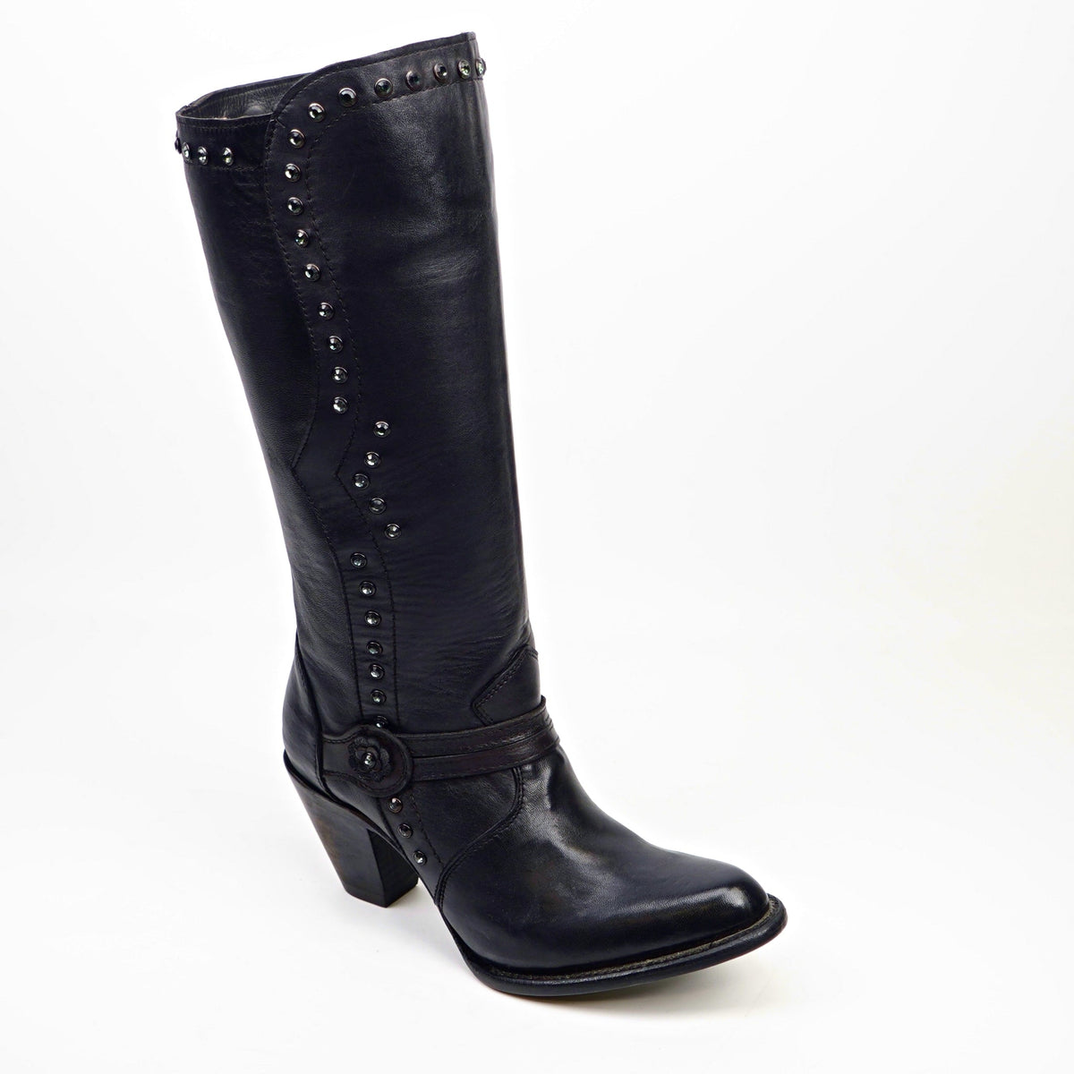 Denali Black Tall Shaft Boots - Round Toe - Gomez Western Wear