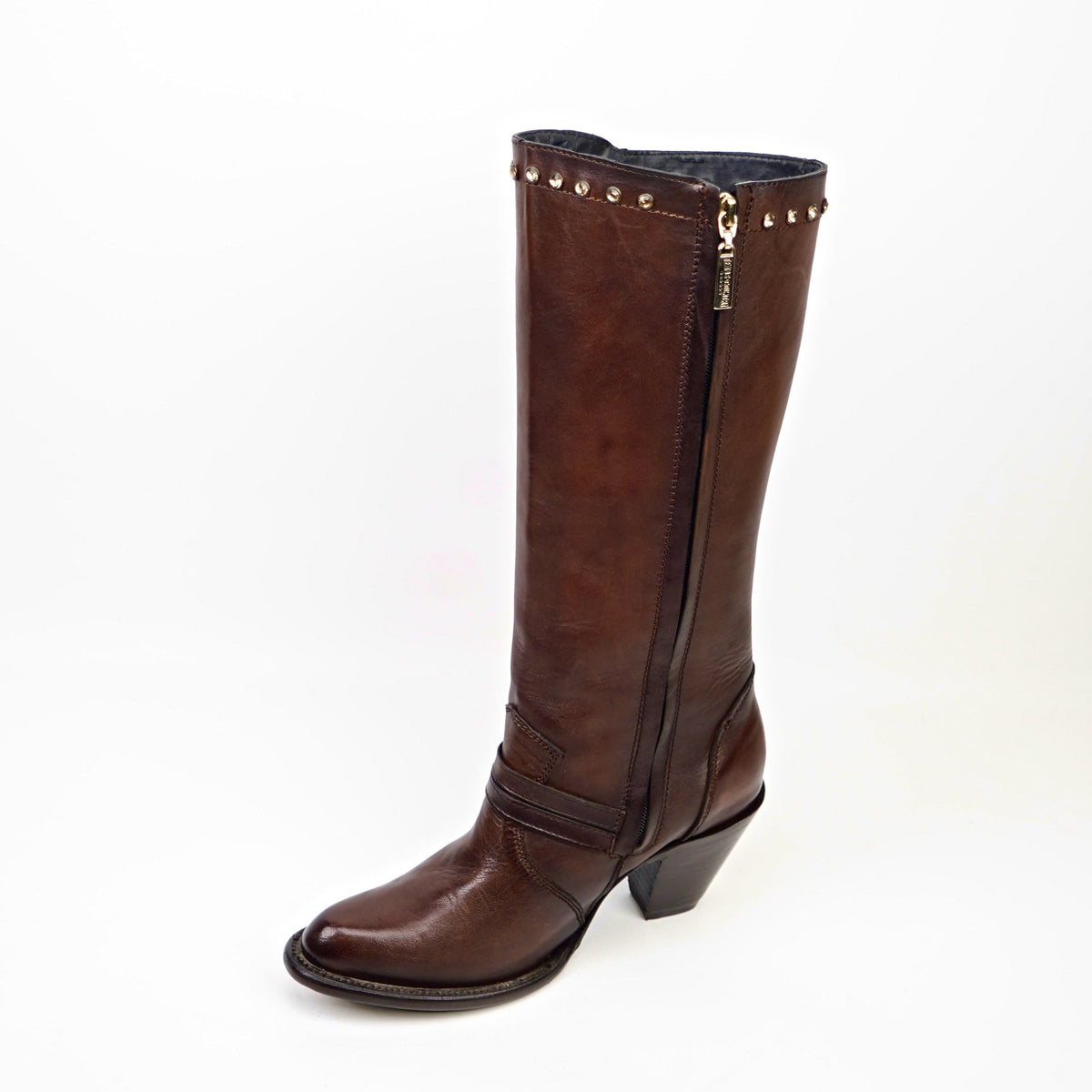 Denali Chocolate Tall Shaft Boots - Round Toe - Gomez Western Wear
