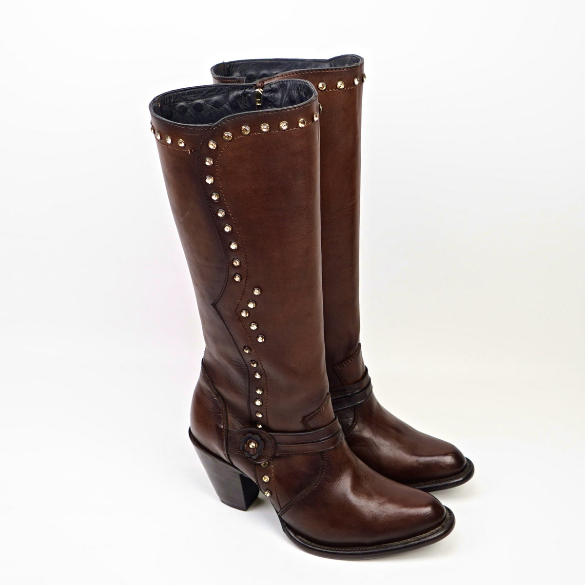Denali Chocolate Tall Shaft Boots - Round Toe - Gomez Western Wear