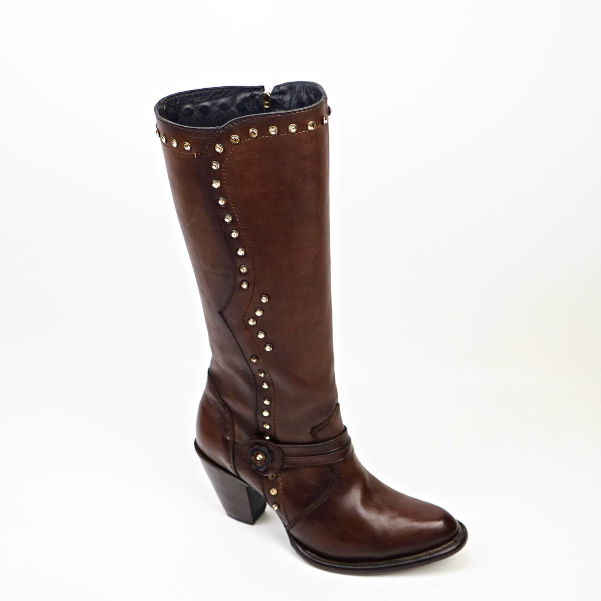 Denali Chocolate Tall Shaft Boots - Round Toe - Gomez Western Wear