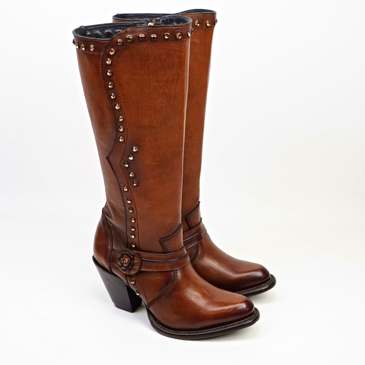 Denali Orange Tall Shaft Boots - Tall Shaft - Round Toe - Gomez Western Wear