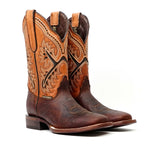 Distressed Mocha Leather Boots (Youth) - Square Toe (E29) - Gomez Western Wear