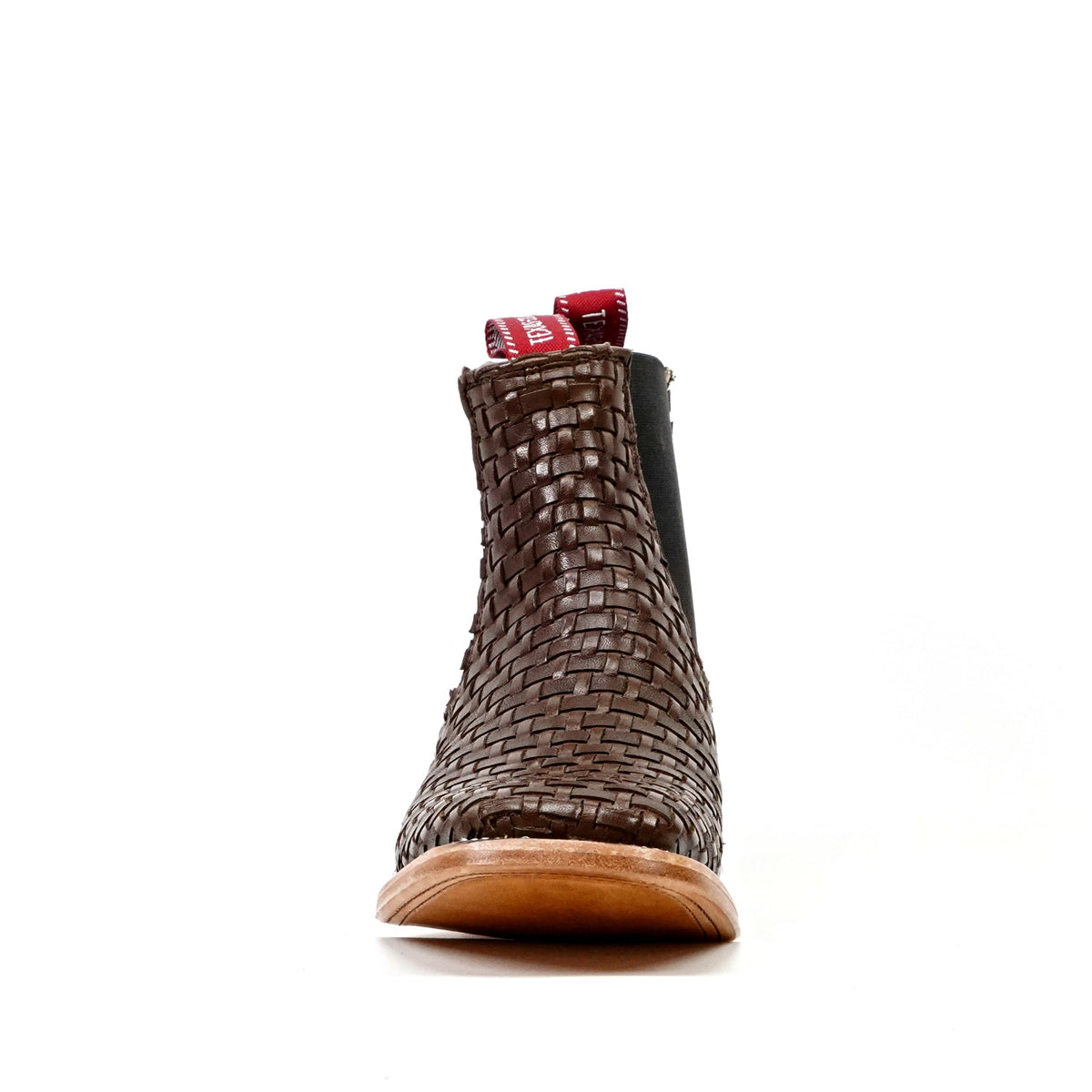 Espresso Basket Weave Ankle Boots - Square Toe (E1200) - Gomez Western Wear