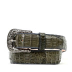 Exotic Full Quilt Caiman Belt - Gray (C-028) - Gomez Western Wear