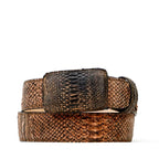 Exotic Full Quilt Python Belt - Burnt Orange (C-001) - Gomez Western Wear