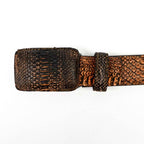 Exotic Full Quilt Python Belt - Burnt Orange (C-001) - Gomez Western Wear