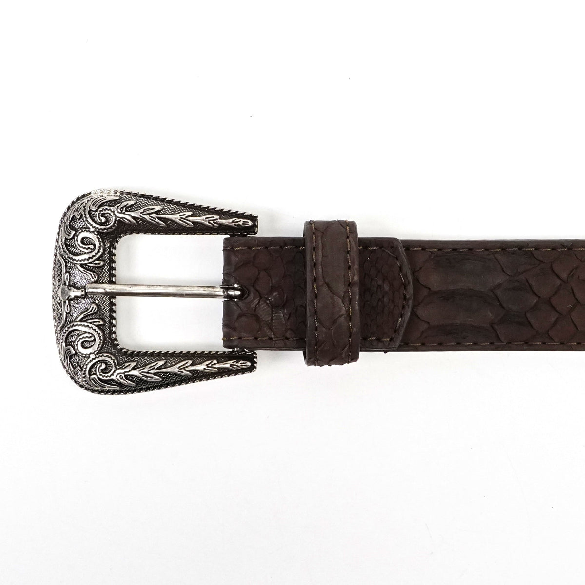 Exotic Full Quilt Python Belt - Matte Brown (C-028) - Gomez Western Wear