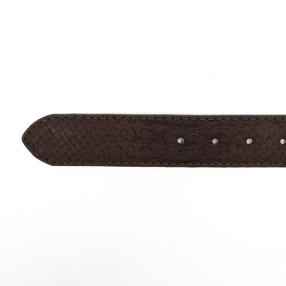 Exotic Full Quilt Python Belt - Matte Brown (C-028) - Gomez Western Wear