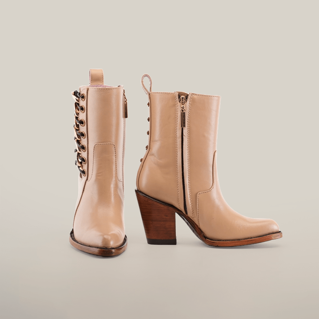 Francia Cream Ankle Boots - J Toe - Gomez Western Wear