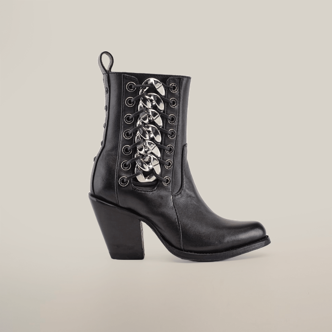 Francia Rings Bootie Black - J Toe - Gomez Western Wear