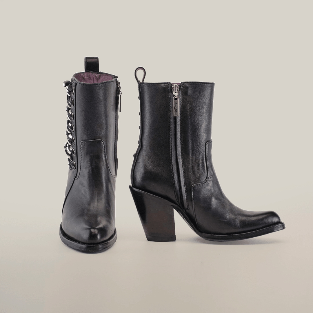 Francia Rings Bootie Black - J Toe - Gomez Western Wear