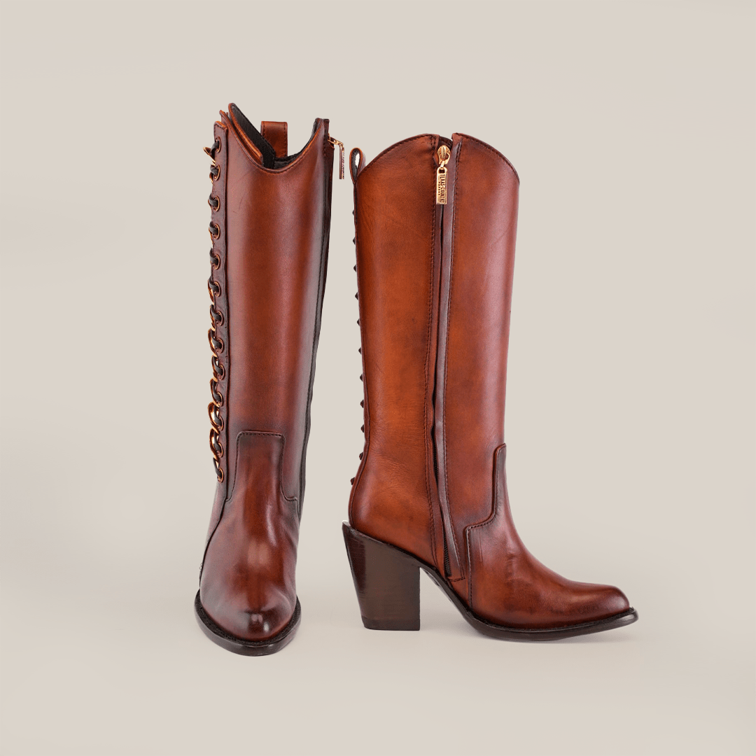 Francia Rings Tall Shaft Tan - J Toe - Gomez Western Wear