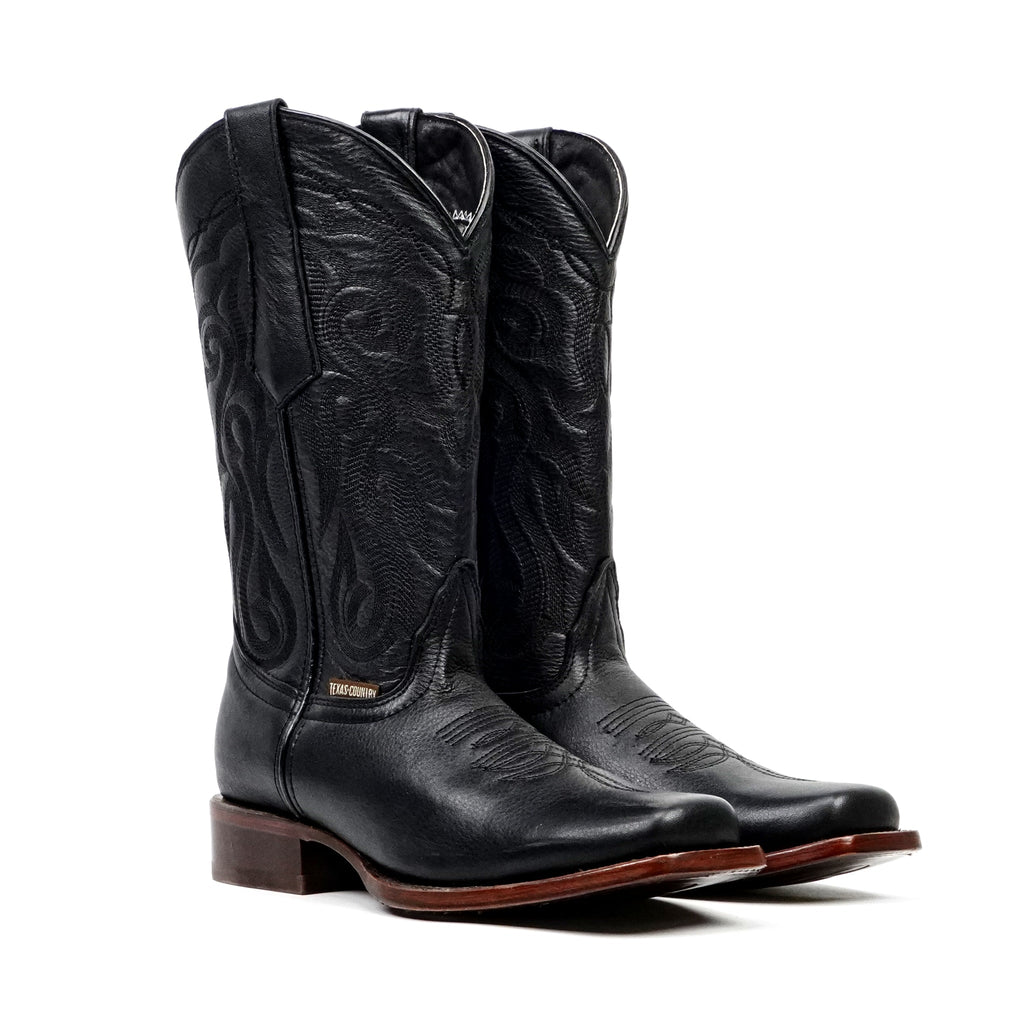 Grisly Cowboy Boots - Black - Rodeo Toe (E50) - Gomez Western Wear