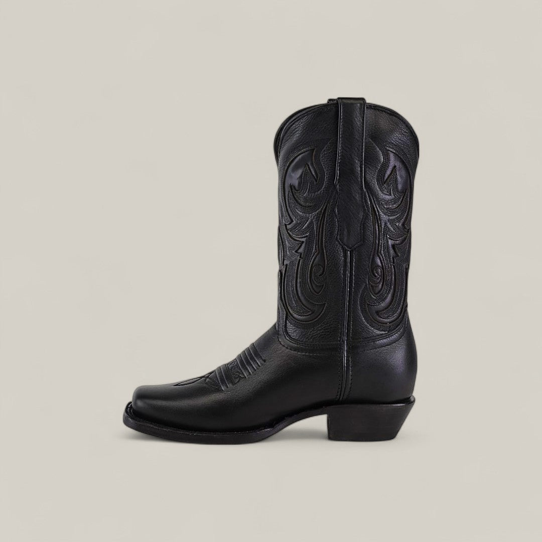 Grizly Black Short Shaft Boots - Narrow Square Toe (E721) - Gomez Western Wear