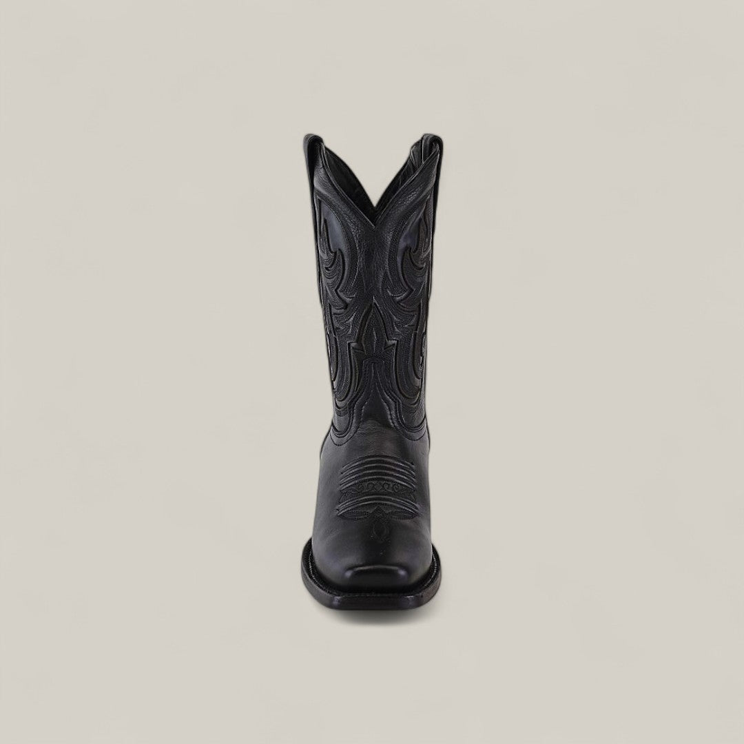 Grizly Black Short Shaft Boots - Narrow Square Toe (E721) - Gomez Western Wear