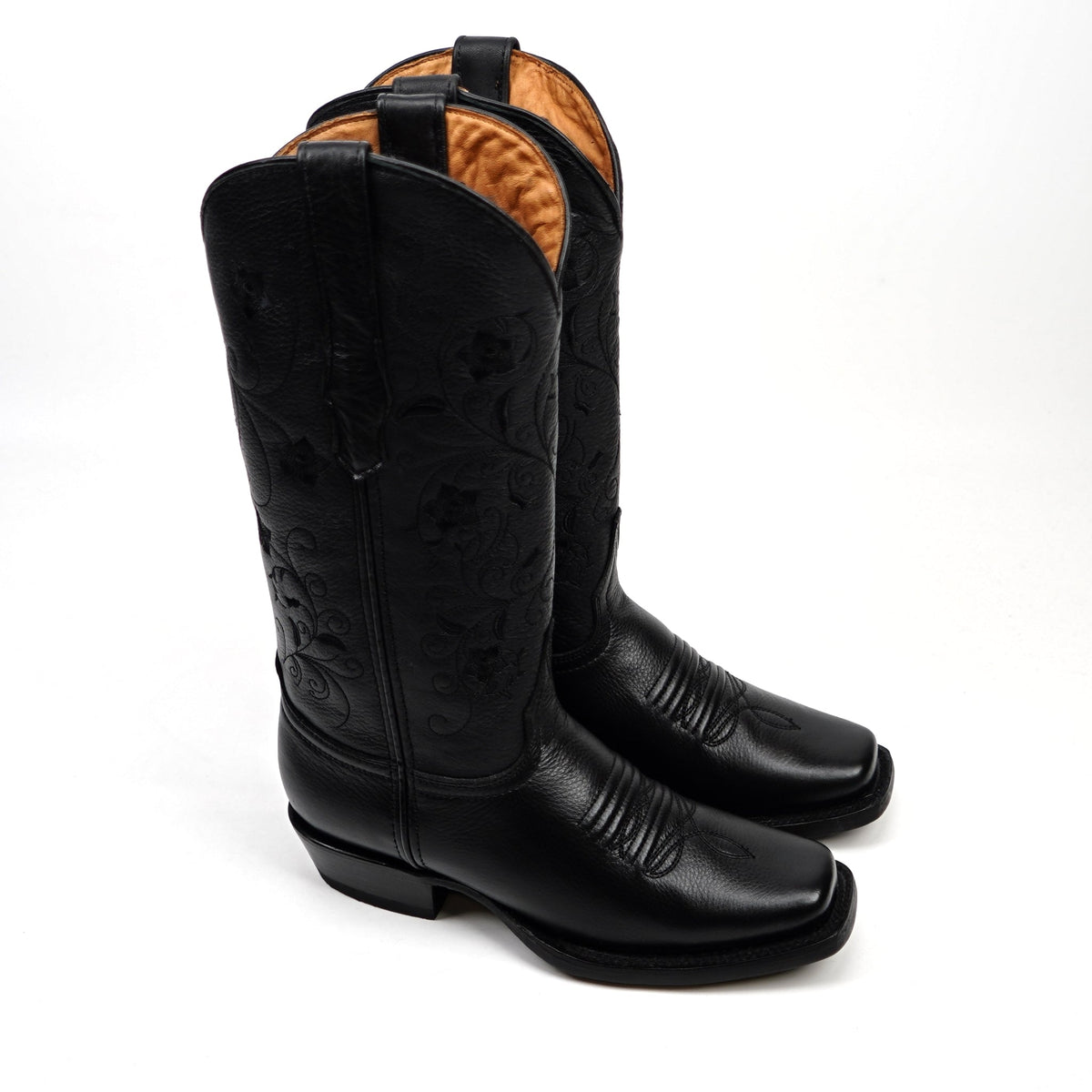 Grizzly Black Short Shaft Boots - Narrow Square Toe (E862) - Gomez Western Wear