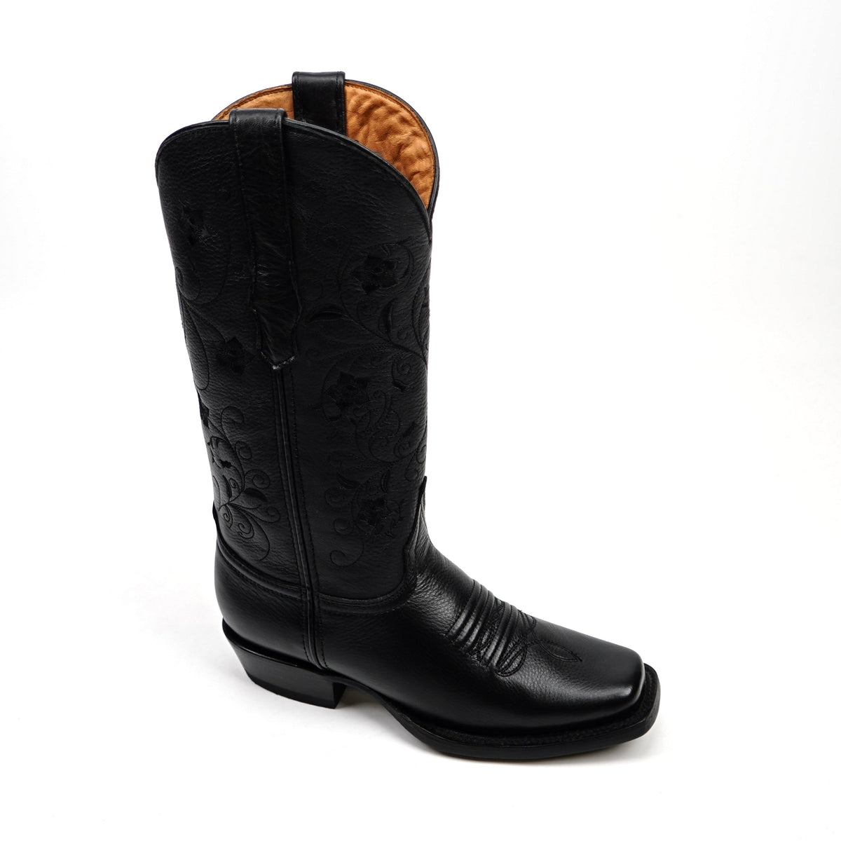 Grizzly Black Short Shaft Boots - Narrow Square Toe (E862) - Gomez Western Wear