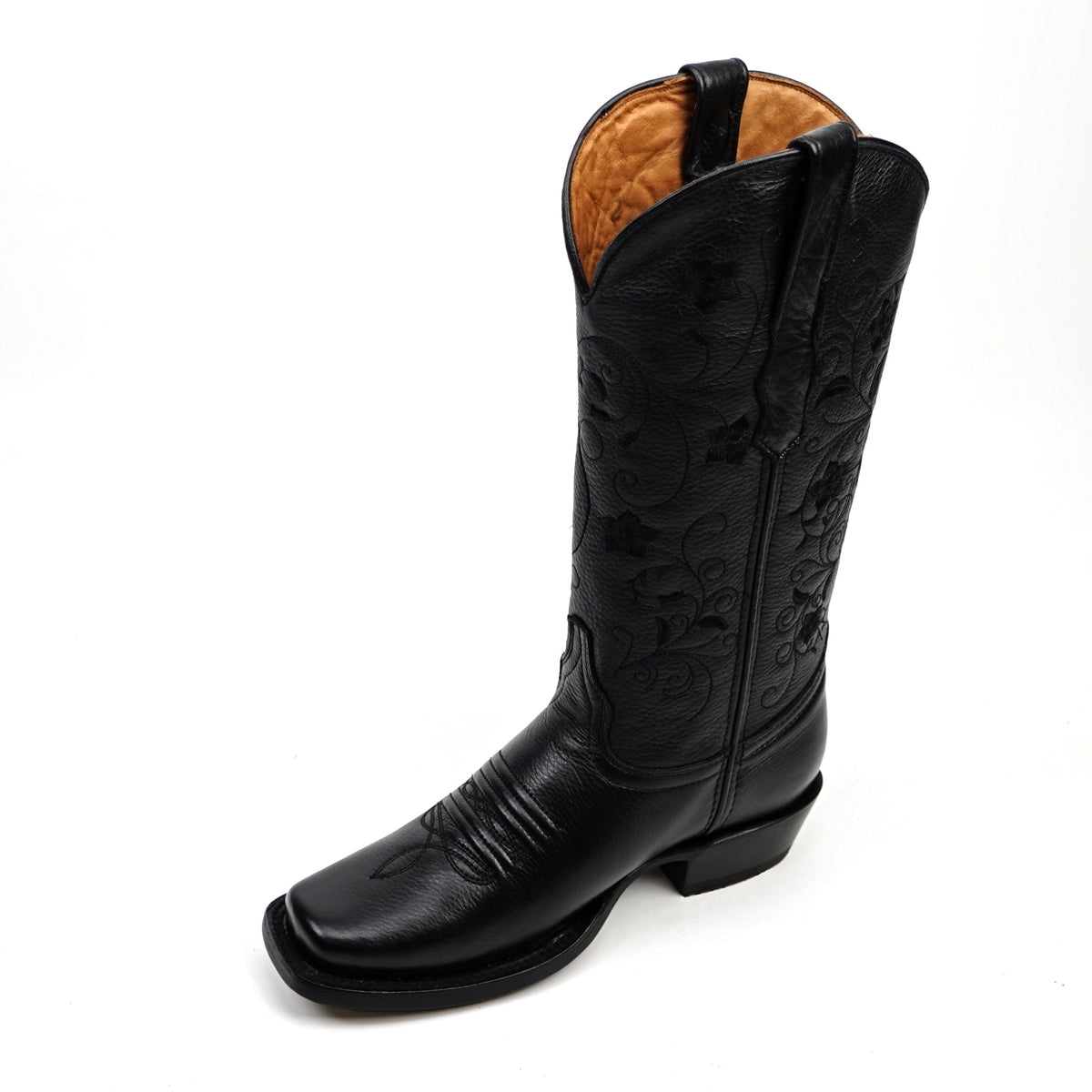 Grizzly Black Short Shaft Boots - Narrow Square Toe (E862) - Gomez Western Wear