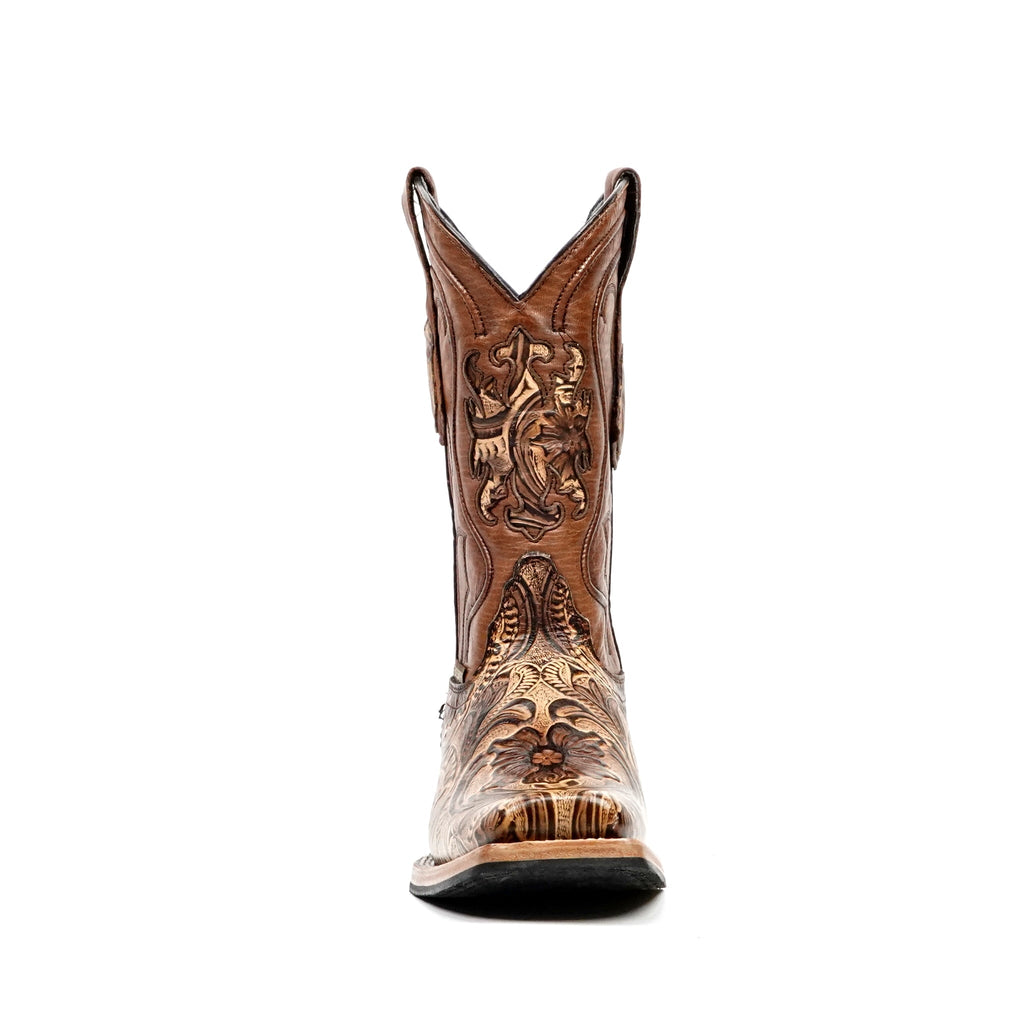 Hand-Tooled Floral Boots - Orix - Rodeo Toe (E696) - Gomez Western Wear