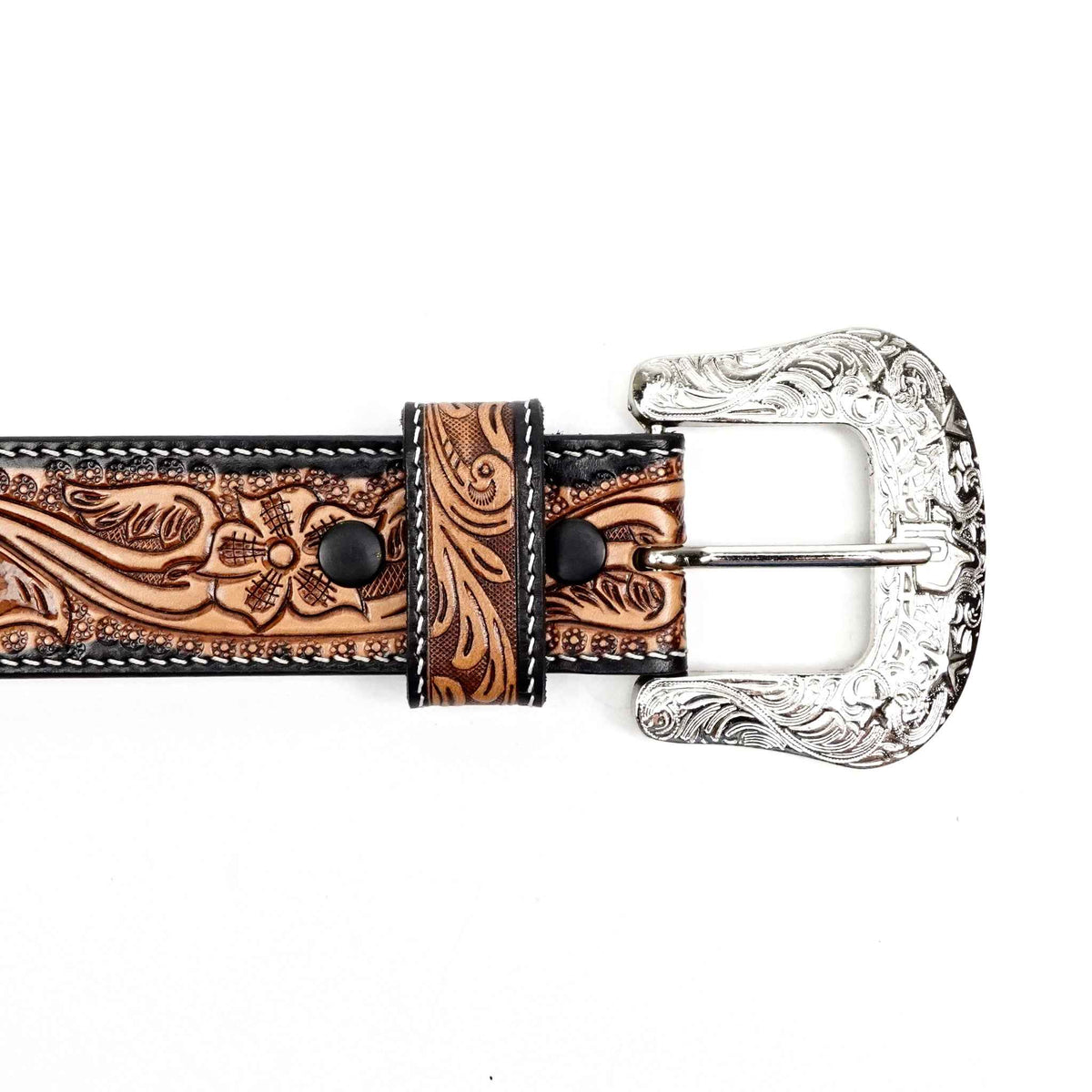 Hand-Tooled Leather Belt (B1) - Gomez Western Wear