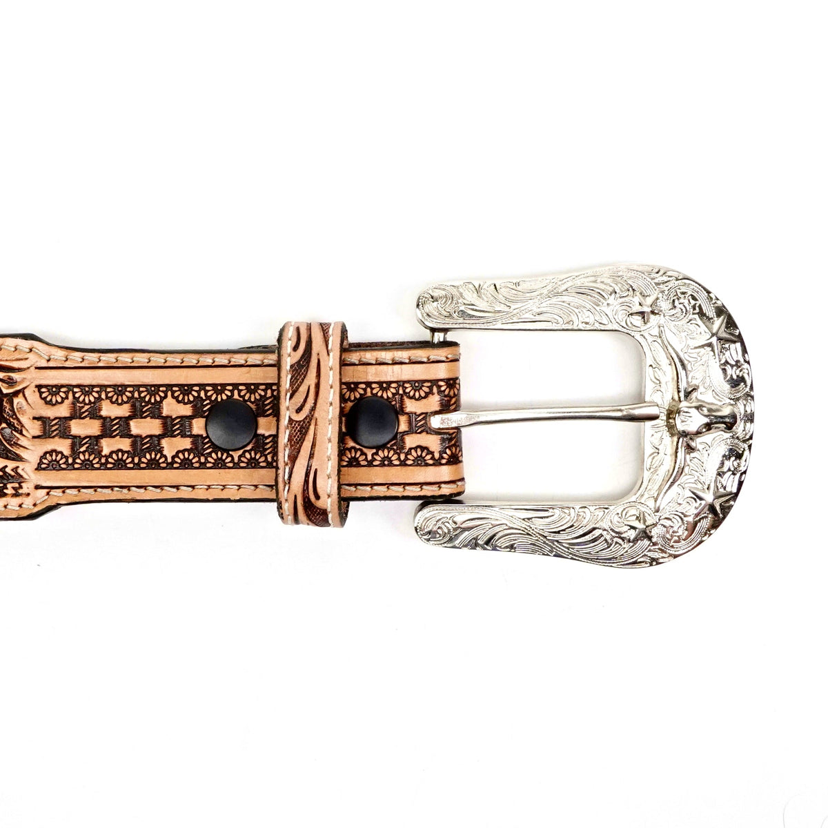 Hand-Tooled Leather Belt (MOD7) - Gomez Western Wear