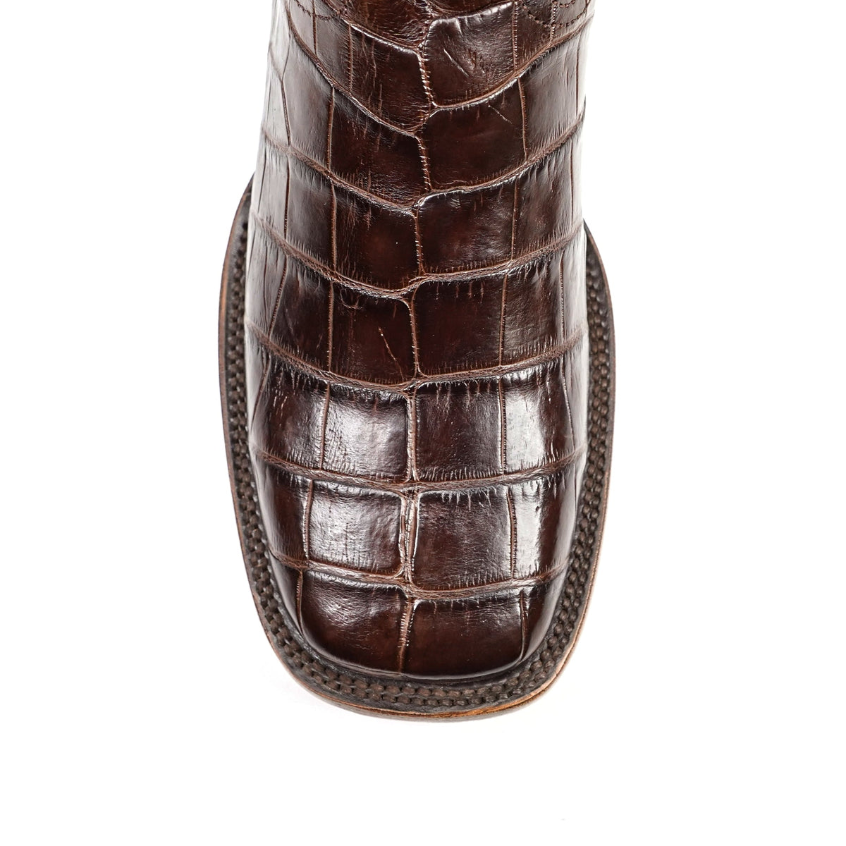 James Alligator Belly Boots - Brown - Square Toe (LG10) - Gomez Western Wear