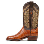 James Alligator Belly Boots - Cognac - Roper Toe - Gomez Western Wear