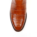 James Alligator Belly Boots - Cognac - Roper Toe - Gomez Western Wear