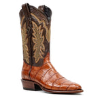 James Alligator Belly Boots - Cognac - Roper Toe - Gomez Western Wear