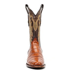 James Alligator Belly Boots - Cognac - Roper Toe - Gomez Western Wear