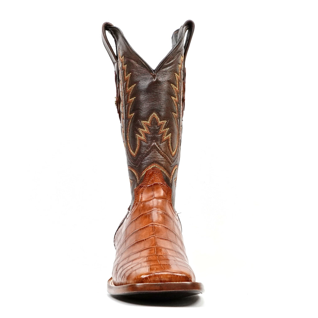 James Alligator Belly Boots - Cognac - Square Toe (LG10) - Gomez Western Wear