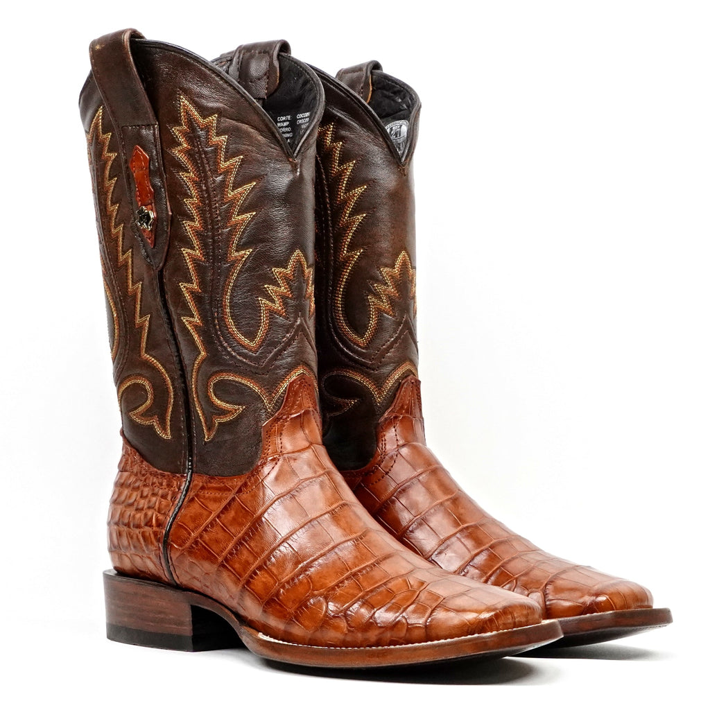James Alligator Belly Boots - Cognac - Square Toe (LG10) - Gomez Western Wear