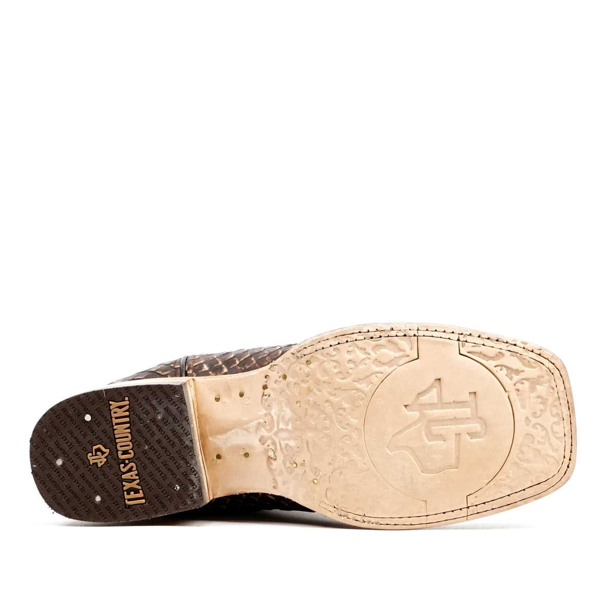 Jumbo Python Rustic Chocolate Boots - Embossed Leather - Square Toe (E681) - Gomez Western Wear