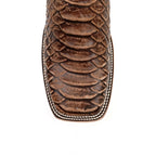 Jumbo Python Rustic Chocolate Boots - Embossed Leather - Square Toe (E681) - Gomez Western Wear