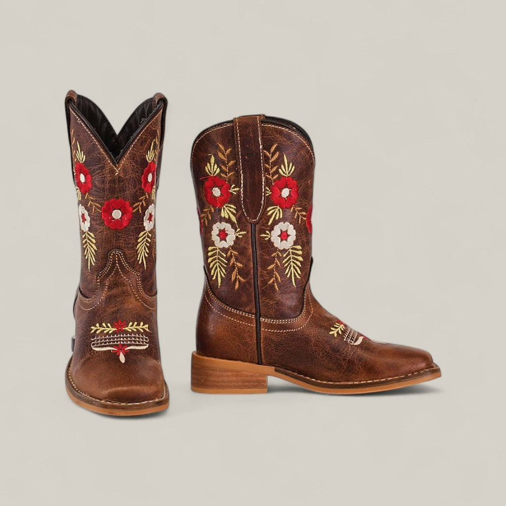 Karo Brown - Square Toe - Kids Boots - Gomez Western Wear