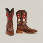 Karo Brown - Square Toe - Kids Boots - Gomez Western Wear