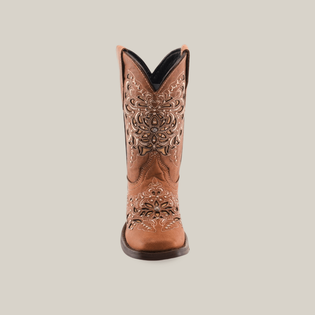 Kiara Studs Fawn - Square Toe - Kids Boots - Gomez Western Wear