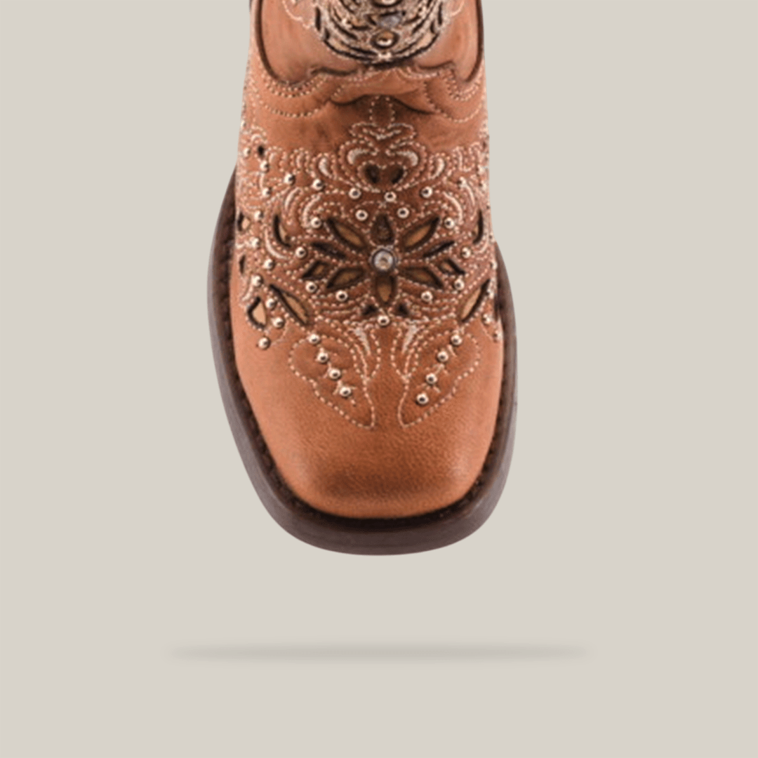 Kiara Studs Fawn - Square Toe - Kids Boots - Gomez Western Wear