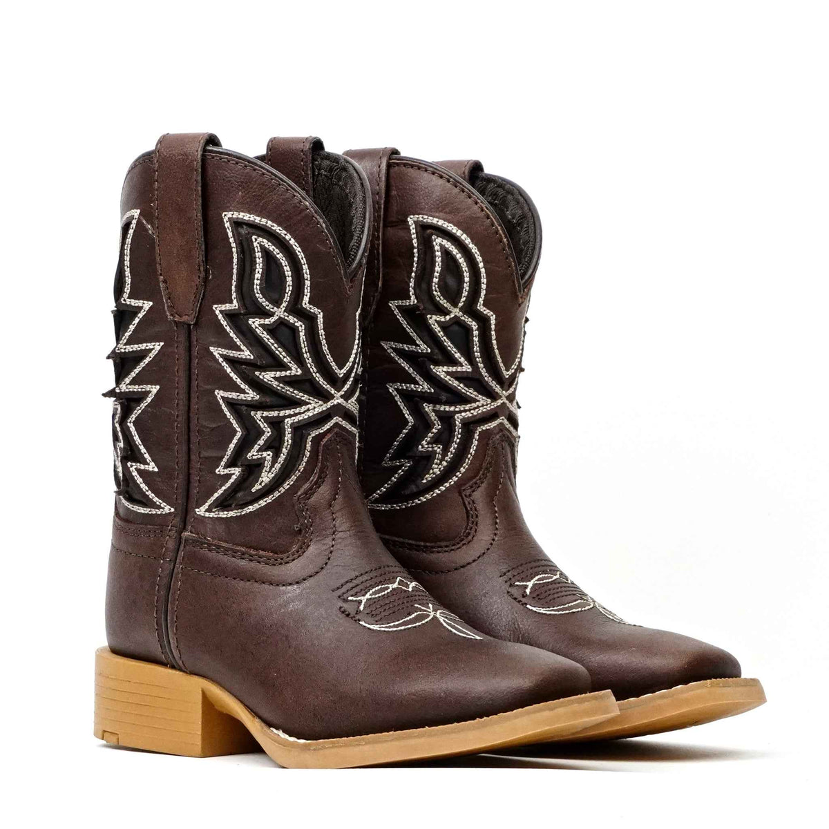 Kids Brown Leather Boots - Slip-Resistant Sole - Square Toe (TCK016) - Gomez Western Wear
