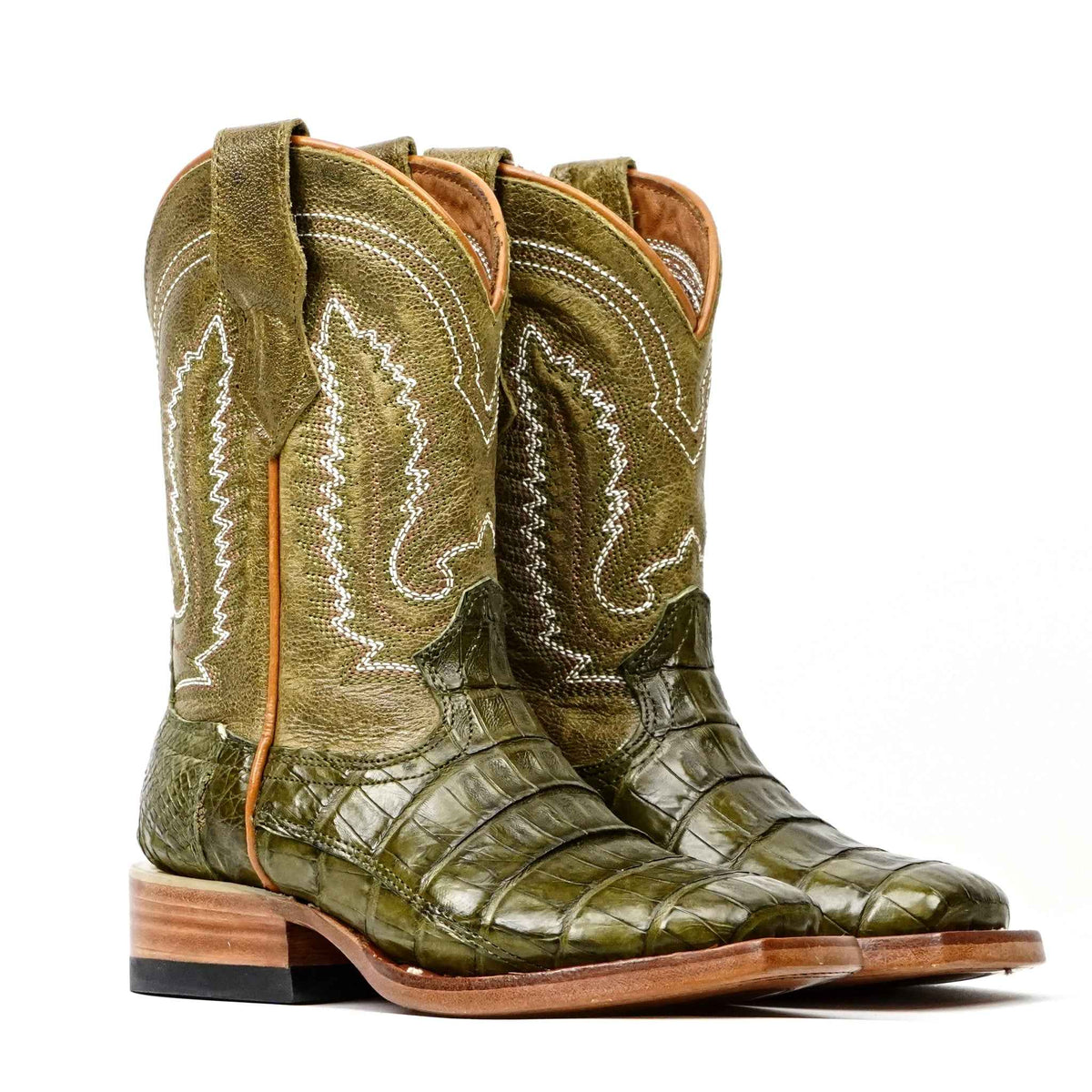 Kids Caiman Belly Agave Boots - Square Toe - Gomez Western Wear